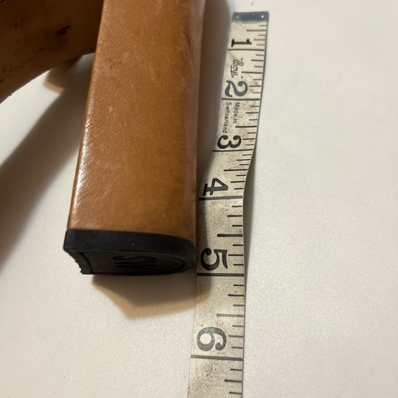 Stuart Weitzman Ankle Strap Platform Shoes Sz 7.5 Brown Leather Block Heels - Picture 6 of 8